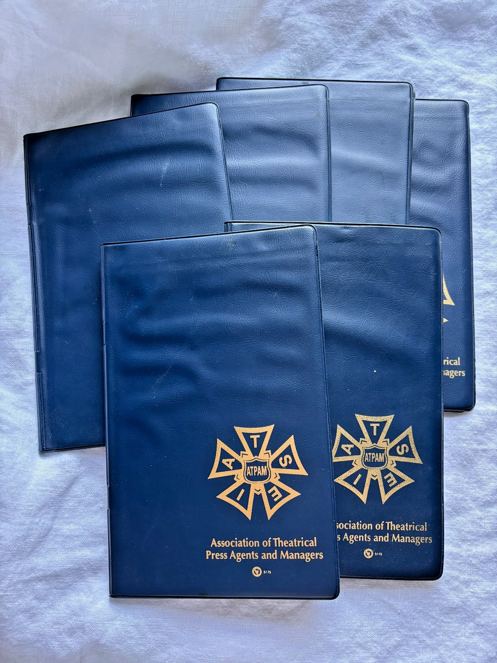 Broadway Memorabilia ATPAM Notepad Folio Lot of 6 Navy Vinyl IATSE Legal Pad